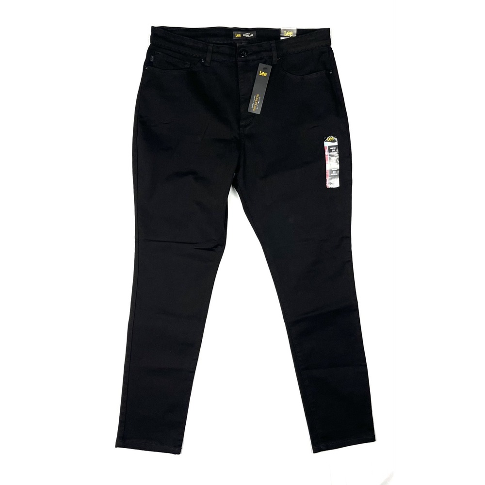 Lee Sculpting Slim Fit Skinny Leg Womens Size 16 Medium Black Jeans NWT Mid Rise